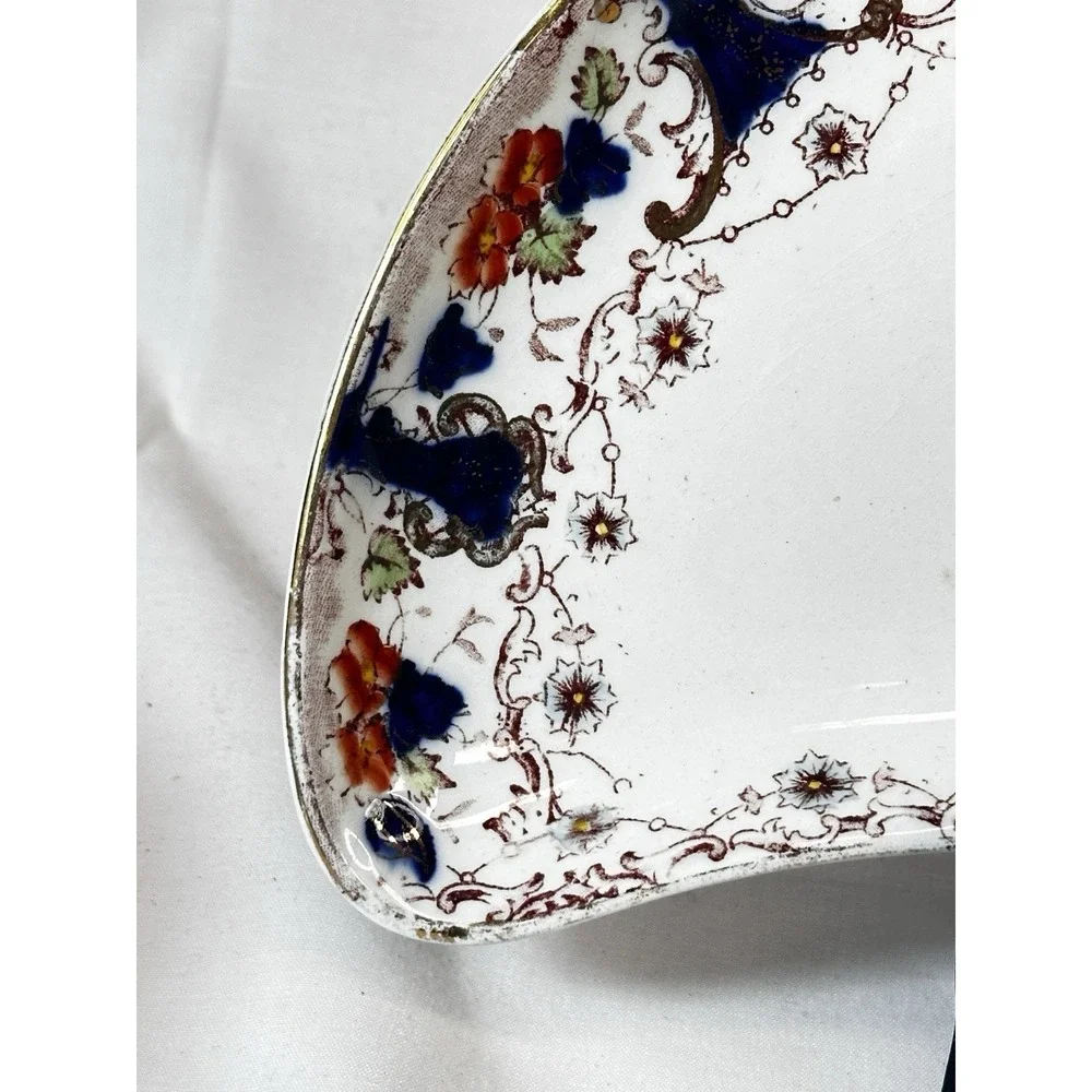 Westbourne England Porcelain Bone Plate Imari Pattern Platter Antique C‎ 1800's